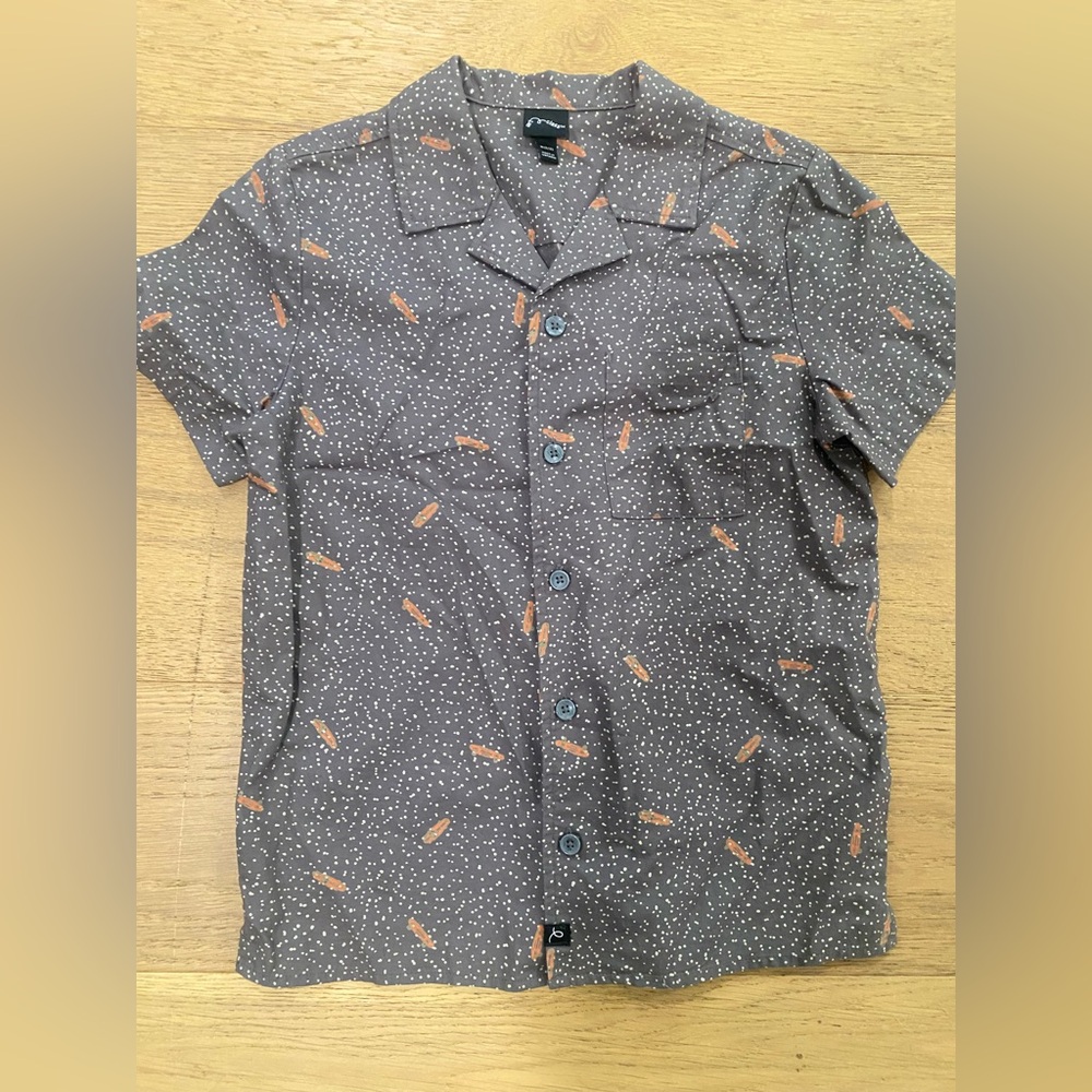 Art Class boys Gray and Orange Casual skateboard Shirtsize M (8/10) VGUC